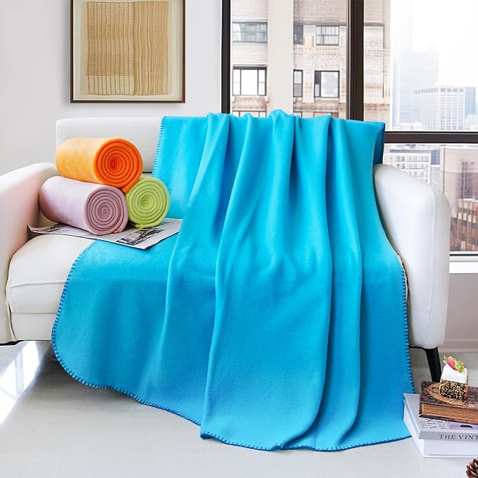 ZYFZCYBL Fleece Blanket Bulk Pack of 6 Cozy Fleece Throw Blankets 50x60 Warm Soft Lightweight Breathable Pet-Friendly for Bed Sofa Camping Wedding Gifts（Assorted 4）