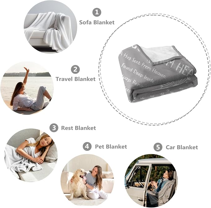 Memorial Gifts, Sympathy Gifts for Loss of Loved One, Blanket 60" x 50" | Bereavement Gifts, Grief Gifts for Women, Memorial Gifts for Loss of Mom Dad