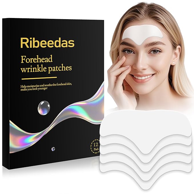 12 Pack White Forehead Wrinkle Patches Overnight,Collagen Wrinkle Patche,Apply to the Skin Between the Forehead and Eyes,Reduce Foreheads Wrinkles,Moisturize Facial Care