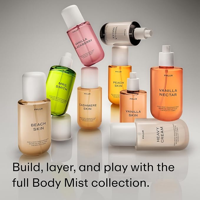 PHLUR Beach Skin Body Mist, 8 Fl Oz - Hair and Body Perfume for Women, Sea Salt, Coconut Milk and Warm Sandalwood Fragrance In a Vanilla Perfume Body Spray