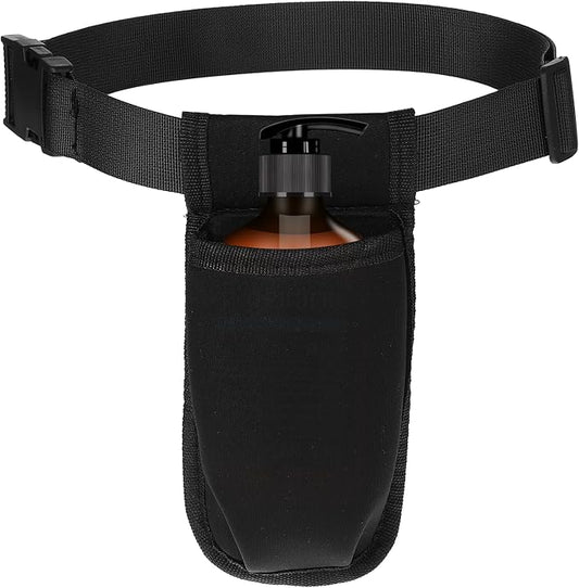 ElevateTech Massage Bottle Bag Lotion Oil Waist Holder Organizer Therapist Bag Adjustable Durable Black Portable Storage Pouch Belt Hanging Easy Access Accessories Gifts 1Pcs