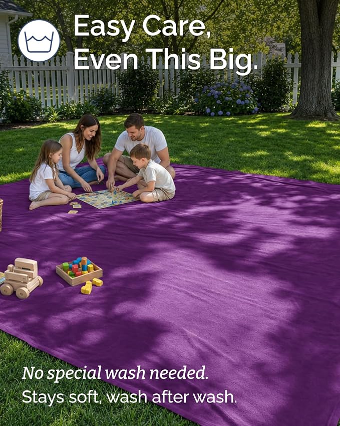 Ultra Soft Fleece Blanket Oversized King Size - Flannel Fleece Luxury Blanket - Lightweight for Couch Bed Chair - Thick, Warm and Breathable - All Season Cozy, Purple