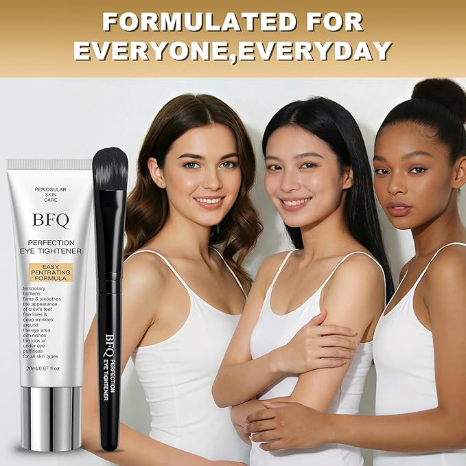 Instant Eye Tightening Cream - Targets Fine Lines & Wrinkles, with Applicator Brush, Firming Formula for Mature Skin