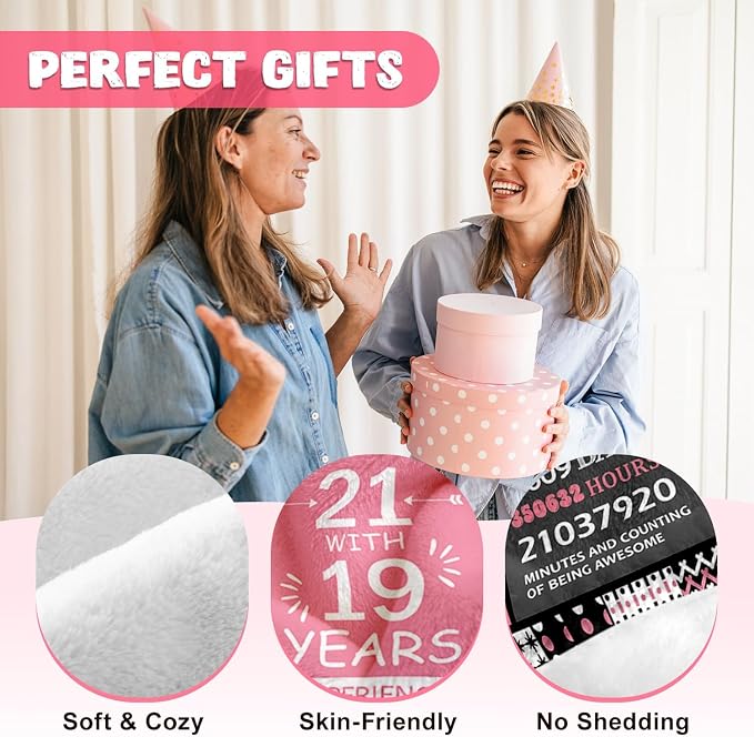 Sruemiul 40th Birthday Gifts Women, Happy 40th Birthday Blanket 60" x 80" | 40th Birthday Decorations for Women, 40 Year Old Birthday Gifts for Women, 1986 40Th Birthday Gift for Her, Daughter, Friend