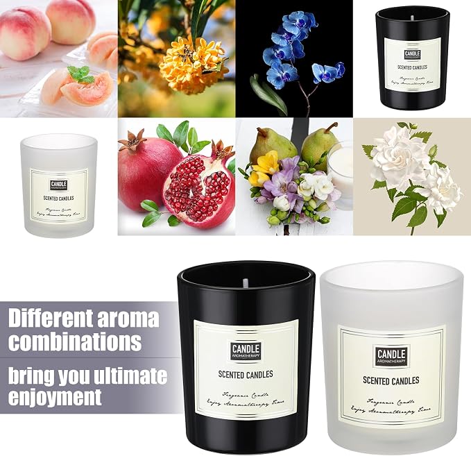 MTLEE 12 Pcs Candles for Home Scented Candles Gift Set for Women Long Lasting Aromatherapy Jar Candle Bulk Soy Wax Candles for Birthday Teacher Thanksgiving Anniversary (Fresh Scent)