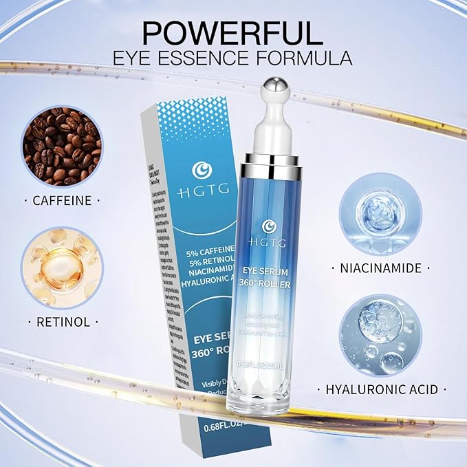 Eye Cream for Dark Circles: Anti Aging Caffeine & Retinol Eye Cream, Moisturizing Serum for Puffiness, Bags and Fine Lines, UnderEye Treatment for Women