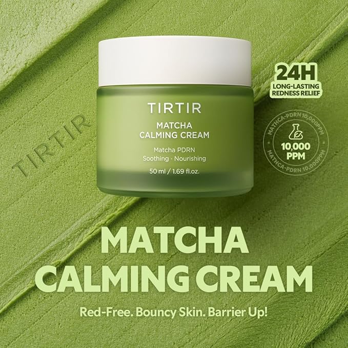 TIRTIR Matcha PDRN Calming Cream 1.69 Fl Oz | 24H Hydrating Korean Cruelty Free Moisturizer Daily Skin Care for Sensitive to All Skin
