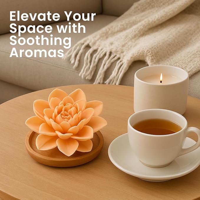 HOME ARCHIVE Aroma Diffuser with Aromatherapy Fragrant Oil Diffusers for Home Room Decor Fig Fragrance (Peony Flower (Orange))