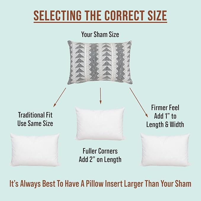Pillowflex Synthetic Down Pillow Insert 21x27 in - Karate Chop Pillow | Set of 2 - Large Rectangle Sham Forms, Plush Polyester Cotton Blend, Cloud-Like Comfort, Clump-Resistant Fill, Smooth Finish