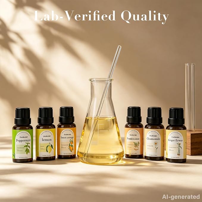 Fashome Essential Oil Blends 6-Pack for Diffuser, 10ml Each | Natural Fragrance Oils Vanilla, Jasmine, Rose, Sandalwood, Magnolia, Lavender for diffuser & candle making