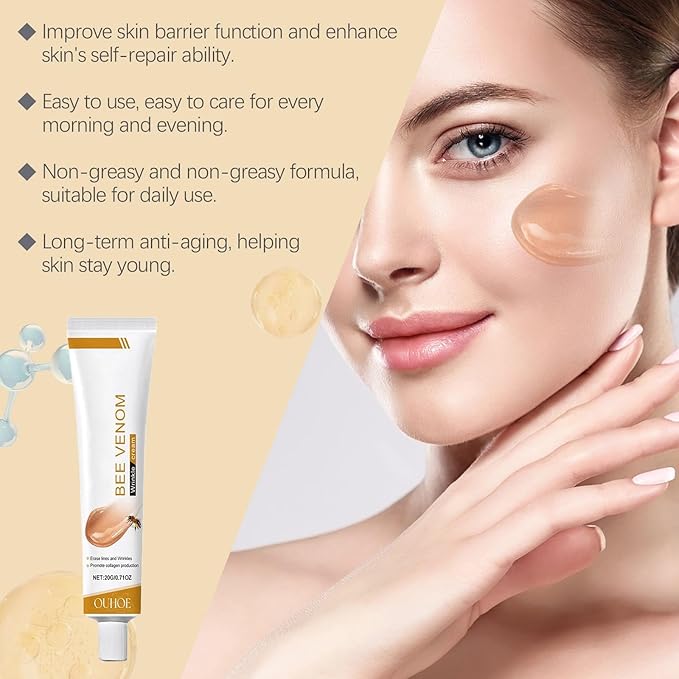 Bee Venom Wrinkle Removal Cream, Bee Venom Anti-Wrinkle Firming Cream, bee venom firming serum stick, Moisturizing, Lifting & Recovery - All Skin Types - Anti-Aging 3PCS