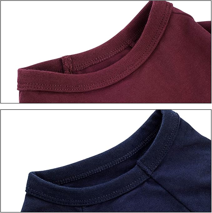 Koneseve Dog Shirts Soft Plain T-Shirt, Basic Solid Outfit - Blue & Red 3XL | 2-Pack Breathable Cotton & Stretchy Blank Tee for Medium & Large Dogs, Pull-on Sweatshirt, All-Season Daily & Outdoor Clothes