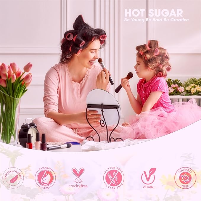 Hot Sugar Kids Makeup Kit, Girls Makeup Kit Age 4-6 7-8 10-12, Cosmetics Gift Set for Girls Birthday Christmas (Rose)