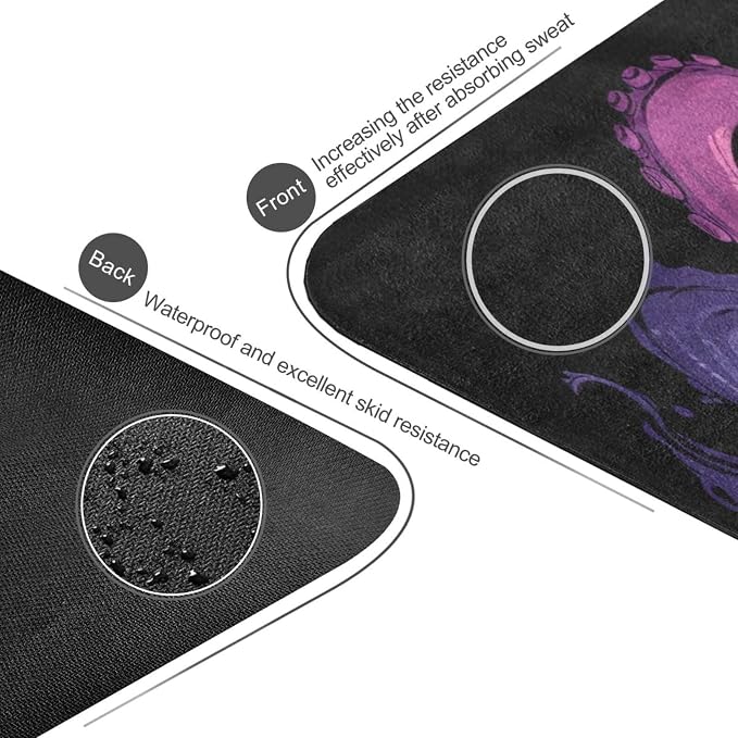 Skull Yoga Mat for Women Men 71" x 26" Non Slip Exercise & Fitness Mat 1mm Thick Workout Mat for Yoga, Pilates, Come with Storage Bag
