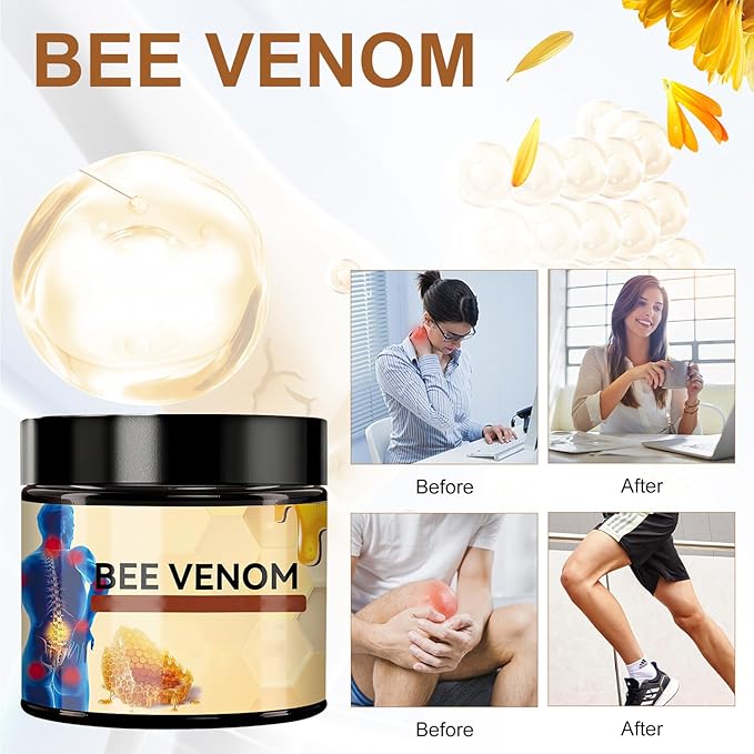 2Pcs Bee Venom Moisturizing Cream,Professional New Bee Venom Professional Cream,Bee Venom Cream,Natural Formula,Fast-Absorbing,Lightweight Skin Care Cream for Daily Body