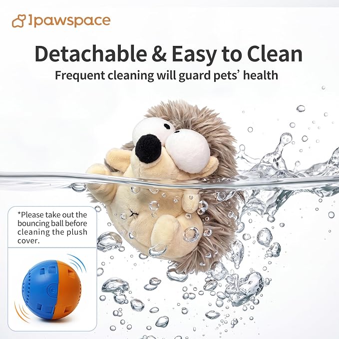Interactive Dog Toys, Moving Squeaky Plush Dog Toy-Hedgehog