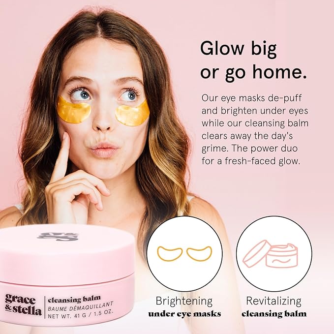grace & stella Award Winning Skin Care Set - Birthday Gifts for Her, Travel Size Toiletries with Eye Masks, Hyaluronic Acid Serum, Lip Balm & More, Gift Baskets for Women, Vegan Cruelty-Free Self Care