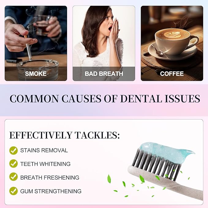 2pcs Niacinamide Whitening Toothpaste, Niacinamide Toothpaste Whitening， Fresh Breath，Improves Gum Health， Fluoride-Free Formula is Suitable for Sensitive Teeth (3.8oz)