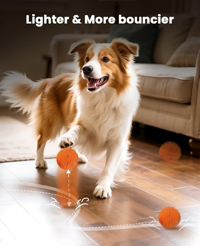 Xeuch Smart Interactive Dog Toy Balls, Automatic Moving Ball for Puppy, Medium and Large Dogs, ETPU Material, Motion Activated Rolling & Rotating Bouncy Toy for Dog Enrichment & Stimulation