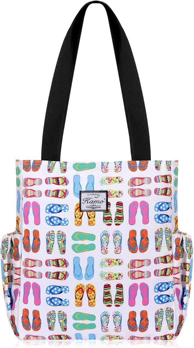 KAMO Floral Tote Bag - Waterproof Lightweight Handbags Travel Shoulder Bag for Hiking Yoga Gym Swimming Travel Beach