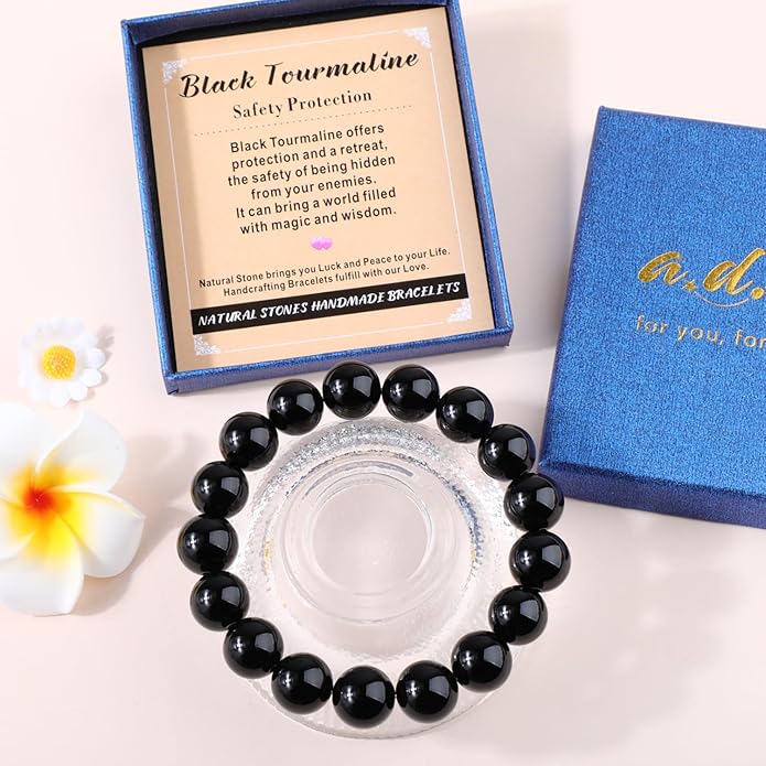 AD Beads Handmade Gemstone Stretch Elastic Bracelet Crystal Healing Reiki Nature's Beauty and Spiritual Essence Unisex