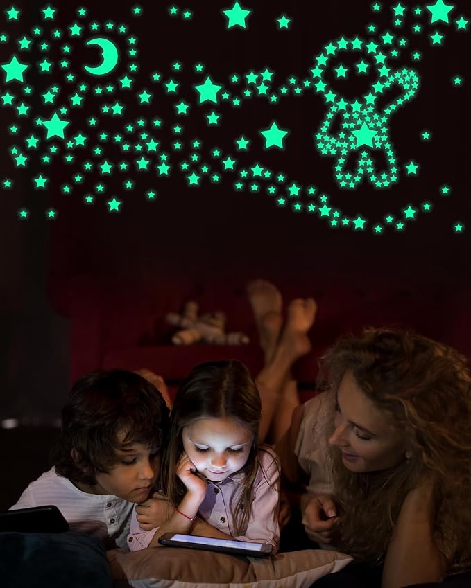 201 Pcs Glow in The Dark Stars Stickers, Boys Room Bedroom Ceiling Decor | Boys Girls Room Decor, Stars for Ceiling, Stocking Stuffers for Kids 8-12, Wall Stickers, Star Stickers, Ceiling Decor