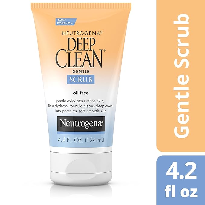 Neutrogena Deep Clean Gentle Daily Facial Scrub, Oil-Free Cleanser, 4.2 Fl Oz (Pack of 2)