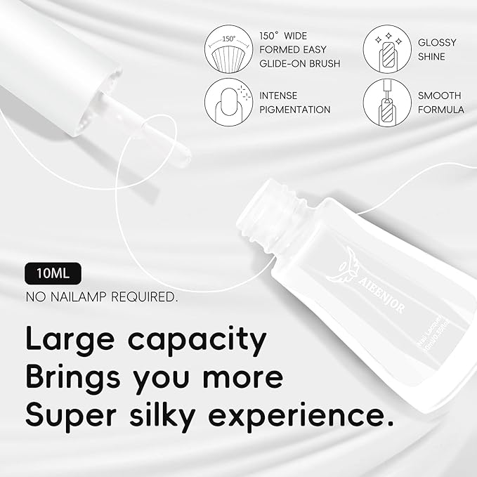 Milky White Nail Polish, Quick Dry White Nail Polish, Non-Gel, Streak Free, Long- Last Fingernail Polish for Nail Manicure Salon DIY Nail Art, 0.35 Fl Oz