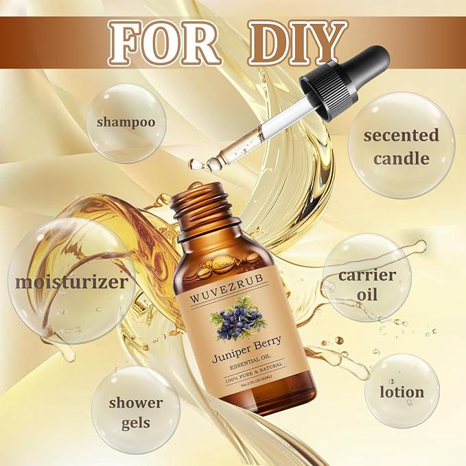 Juniper Berry Essential Oils 60ML, Pure Juniper Berry Essential Oil for Aromatherapy Diffuser - 2 Fl Oz