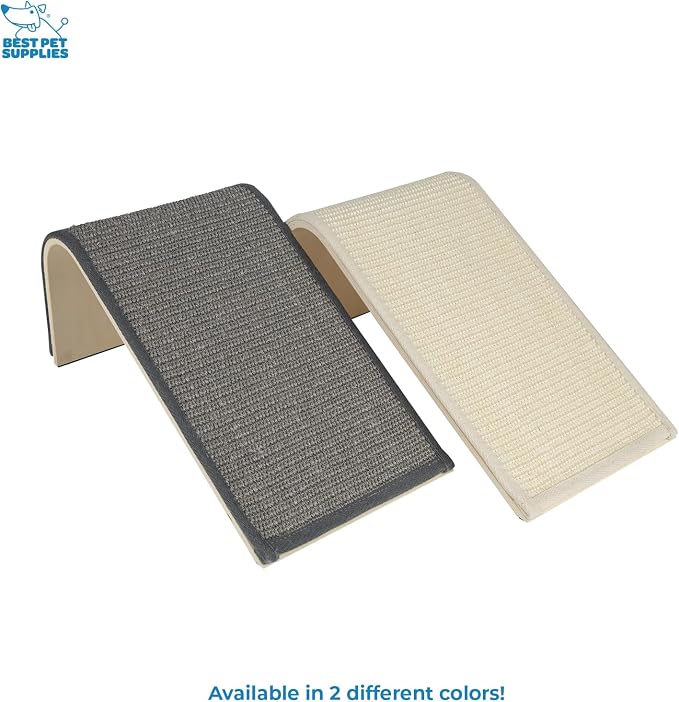 Best Pet Supplies Catify Cat Scratching Ramp - Gray | Heavy Duty Sisal, Non-Slip, Durable, Furniture Protector, Floor Carpet Scratcher, For Kittens and Cats