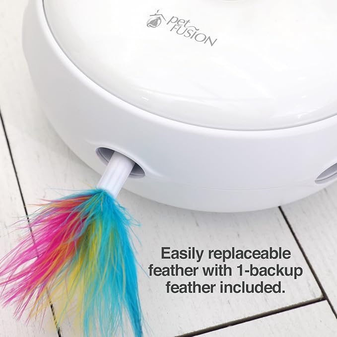 PetFusion Ambush Interactive Electronic Cat Toy Rotating Feather Teaser