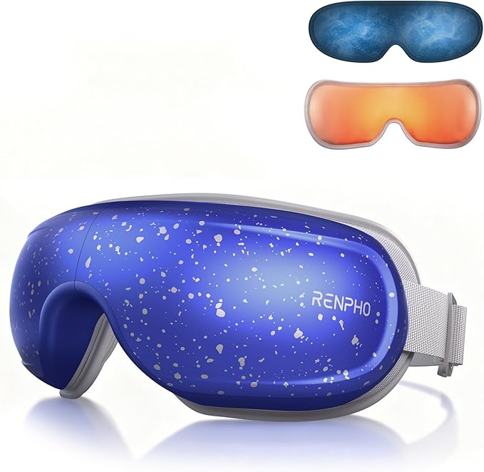 RENPHO Christmas Limited Edition Eye Massager with Heat and Cooling, White Elephant Christmas Birthday Gifts for Mom Dad Women Men Her Him, Eyeris 3 Voice Control, Eye Care Sleep Mask for Migraines