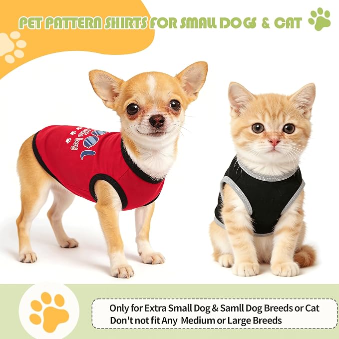 3 Pieces Dog Clothes for Small Dogs Puppy Clothes Girl Boy Cute Summer Chihuahua Clothes Soft Puppy Pet T Shirts XXS~M (Red,Black,Grey, Medium)