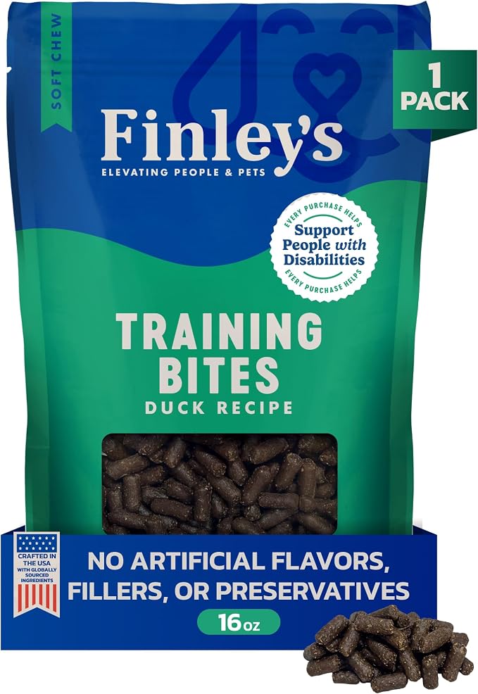 Finley's Training Treats Duck Soft Low Calorie Dog Treats, 16oz, 1 Pack | Limited Ingredient for Puppies and Adult