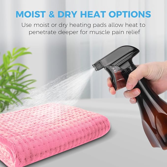 NOWWISH Heating Pad for Back, Period Cramps, Neck and Shoulder, 12x24 Inches Electric Throw with 6 Heat Settings, Timer and Auto Shut Off, Machine Washable, Birthday Gifts for Women, Pink