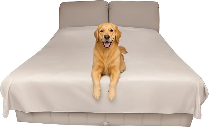 Thin Reversible Waterproof Protective Bed Cover (Queen Size, 96 x 82 inch), for Dogs and Cats, Babies; Incontinence, Dirt, Drool