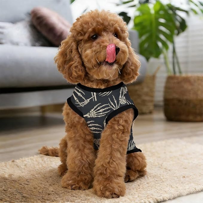 Halloween Pet Vest Skeleton Hand Pet Shirts X-Small | scary season Dog Shirt Vest cute pet Sleeveless Vests Ice Silk Dog T-Shirts holiday Dog Clothes Halloween Canine Wear