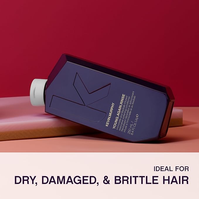 KEVIN.MURPHY YOUNG.AGAIN.RINSE - Moisturising Anti-Ageing Conditioner for Ageing, Dry, Damaged & Brittle Hair - Repair with Amino Acids - Sulphate & Paraben Free - 250 mL / 8.4 fl oz (Pack of 2)