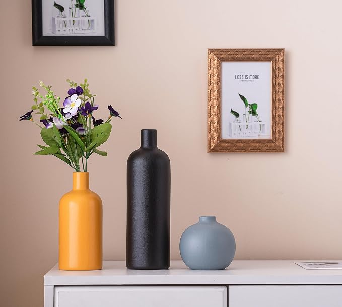 Ceramic Vase Home Decor Small Flowers Vase Set of 4 Living Room Center Decoration Bedroom Dining Table Modern