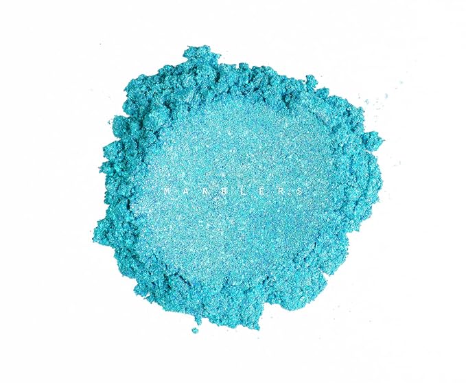 MARBLERS Glitter Mica Powder [Sea Splash] 0.14oz (4g) | Glitter Mica | Highly Pigmented | Non-Toxic, Vegan, Cruelty-Free | Eyeshadow, Body Butter, Nail Polish, Nail Art | Party, Body, Face Makeup