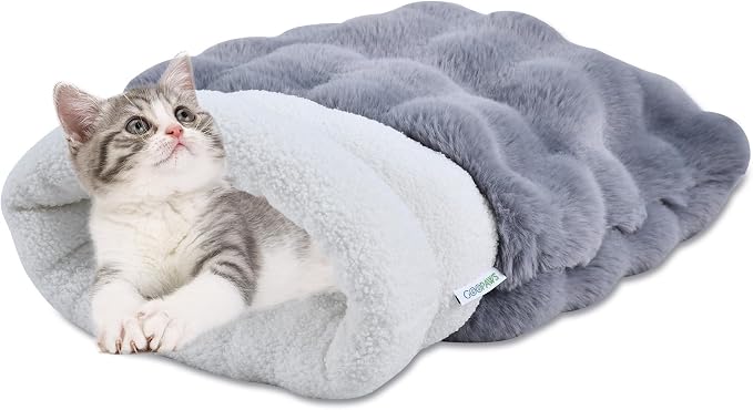 3 in 1 Semi-Enclosed Self Warming Burrow Cat Bed Sleeping Cave | Keep Warming, Machine Washable, Easy to Clean, Soft & Comfortable, Pet Beds fo Cats & Dogs, Cozy Privacy Nook