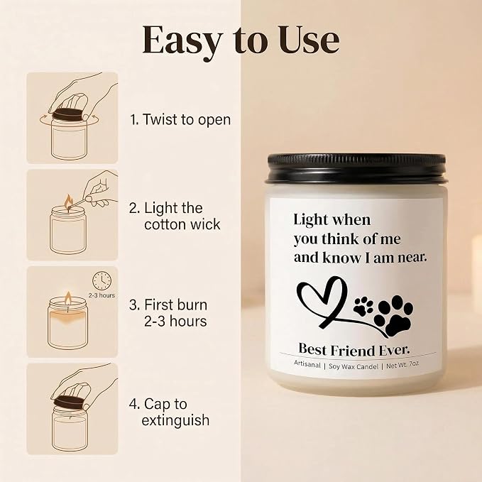 Pet Memorial Gifts for Dogs, Dog Memorial Gifts for Loss of Dog, Sympathy Candle for Dogs Doggie Passing Away, Bereavement Remembrance Grief Condolence Present for Pet Lovers Friends Families
