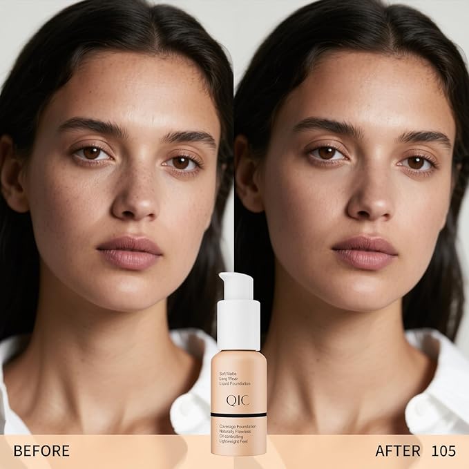 Liquid Foundation Makeup, Full Coverage Foundation + Matte Foundation Face Makeup for Evens Skin Tone Cruelty-Free Natural Finish 1 Fl Oz (Sand)