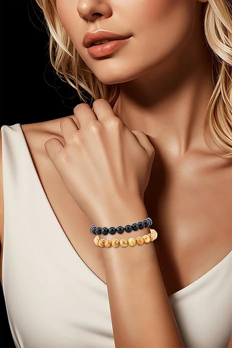 NCB 2.3-Piece 4mm Natural Crystal Gemstone Stretch Bracelets – Handmade Reiki Energy Healing Jewelry for Meditation,Yoga, Unisex