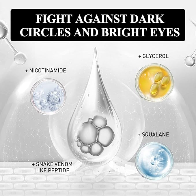 Snake Peptide Eye Cream，Anti-Aging Eye Cream for Dark Circles, Puffiness & Wrinkles, Hydrating Eye Treatment with Niacinamide & Glycerin (1)