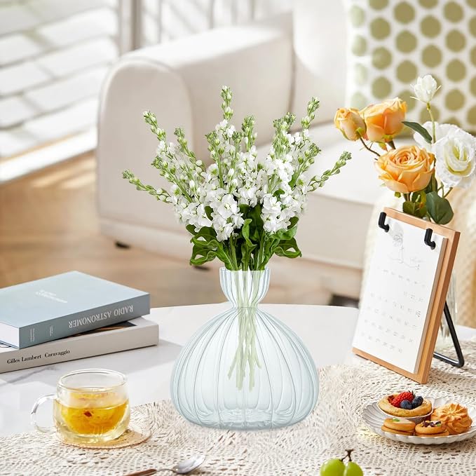 Large Avocado Grow Vase Glass Striped Acorn Seed Starter Vase for Growing | Premium Glass Avocados Growing Vases, Clear Avocados Pit Planter Pot, Ideal for Gardening Lover Indoor Hydroponics