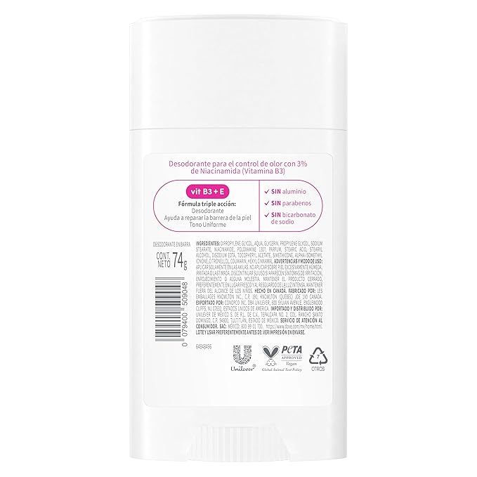 Dove VitaminCare+ Aluminum Free Deodorant Stick for 72H Odor Protection Raspberry & Rose Breathable Deodorant for Women 2.6 oz,(Pack of 2)