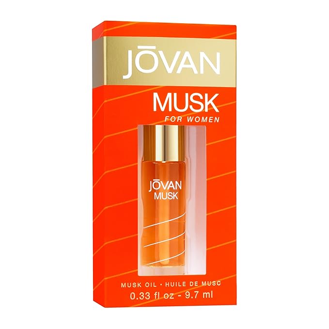 Jovan Musk for Women Perfume Oil 0.33 fl oz (Pack of 1), Sexy Perfume Oil for Women, Notes of Jasmine, Amber, and Neroli, Women's Fragrance, Long Lasting, Everyday Fragrance, Travel Size