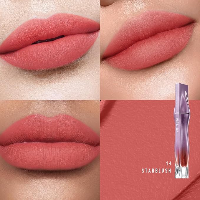 NEBULA VELVET LIP CREAM-Long Lasting Lip Stain, Waterproof and Transferproof Lip Tint, Matte Finish, Smooth Out Lip Lines, Lightweight & High Coverage, Stocking Stuffers (14 STARBLUSH)