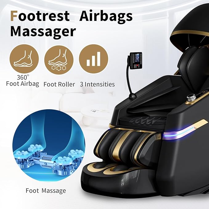 SOMANOVA New 4D Smart Massage Chair - Zero Gravity S-L Full Body Massage Sofa/Recliner - Smart Body Scanning - Directional Massage, Foot Roller, Calf Stretching, Airbag, Home Theater Sofa